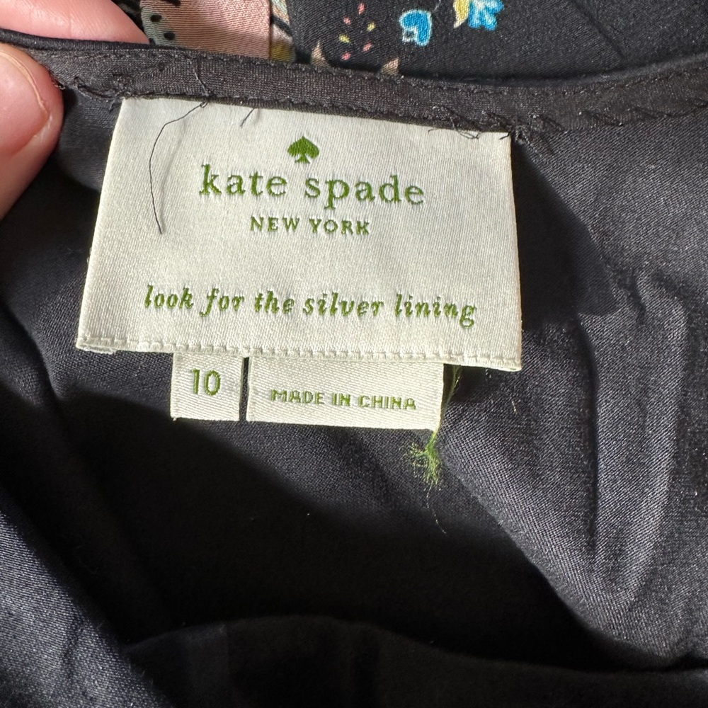 Kate Spade Black and Cream Fit and Flare Midi Dress size 10 - Picture 6 of 7